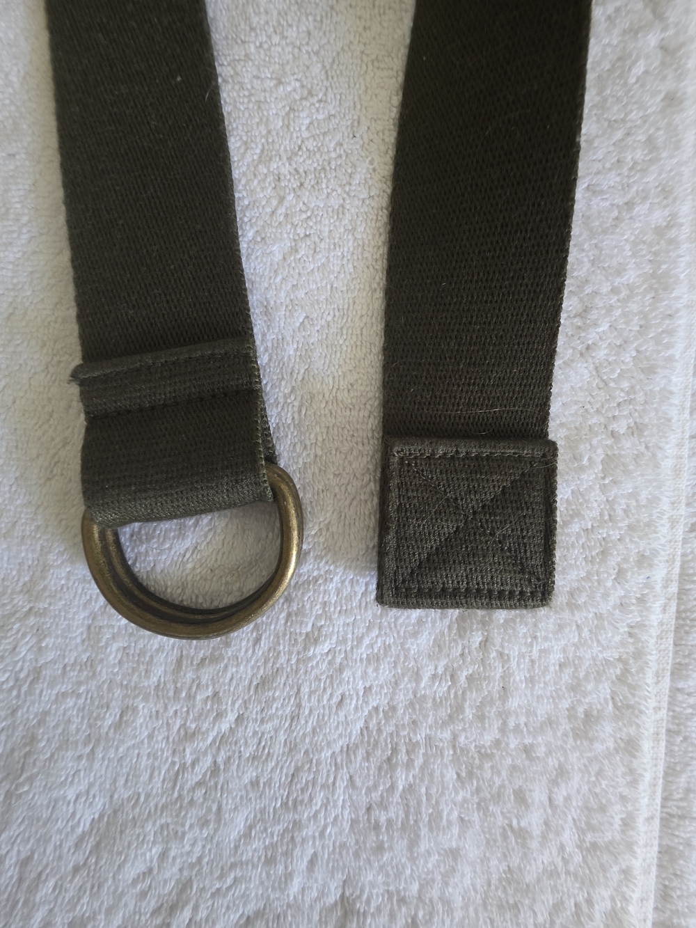 Men's D-Ring Canvas Belt in Olive Green